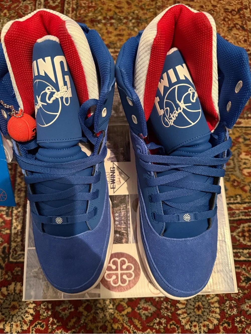 Ewing 33 Hi Montreal Men's High-Top Sneakers in Blue and Red
